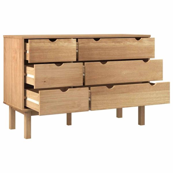 Cassettiera Otta 111x43x73,5 Cm Cm In Legno Massello Di Pino - Image 5