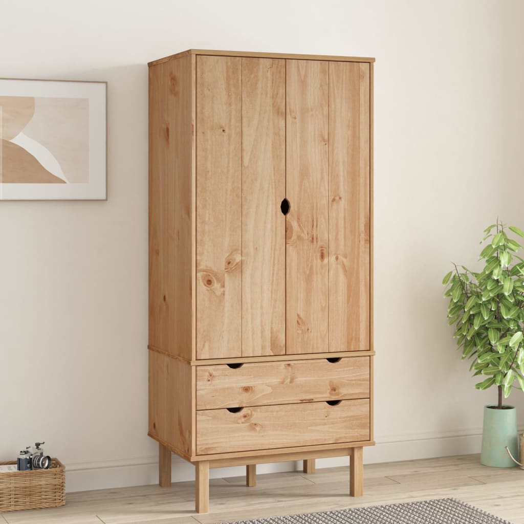 Armadio Otta 76,5x53x172 Cm In Legno Massello Di Pino