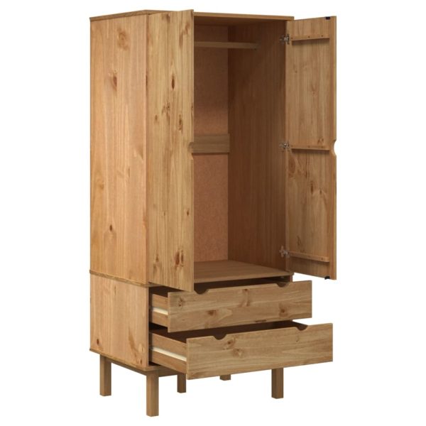 Armadio Otta 76,5x53x172 Cm In Legno Massello Di Pino - Image 4