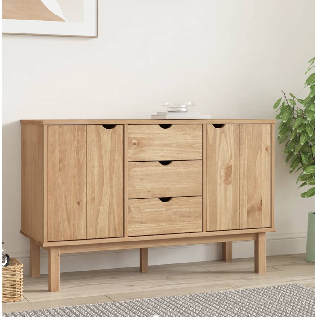 Credenza Otta 113,5x43x73 Cm In Legno Massello Di Pino