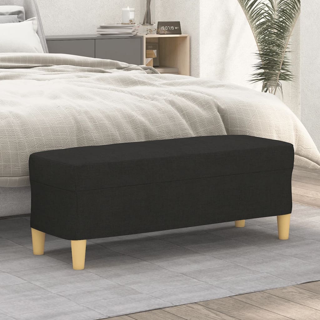Panca Nera 100x35x41 Cm In Tessuto