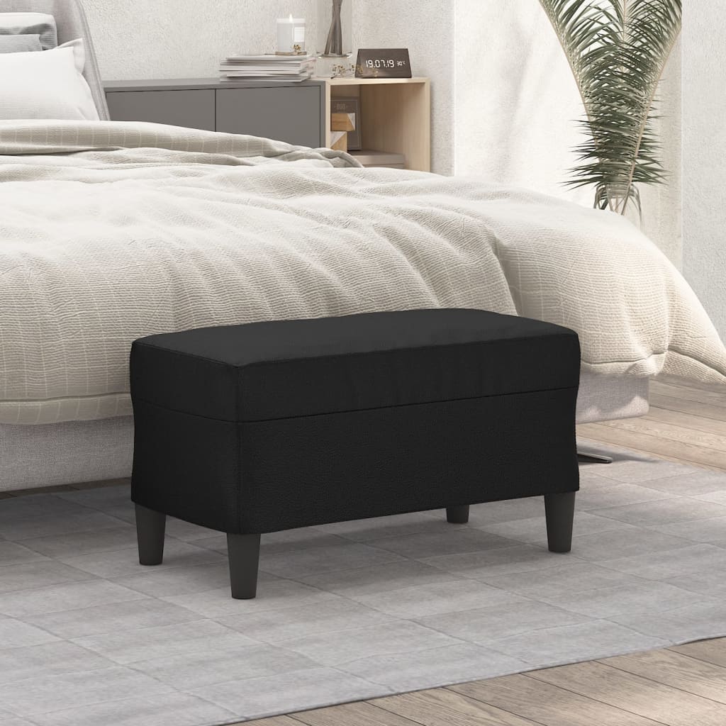 Panca Nera 70x35x41 Cm In Similpelle
