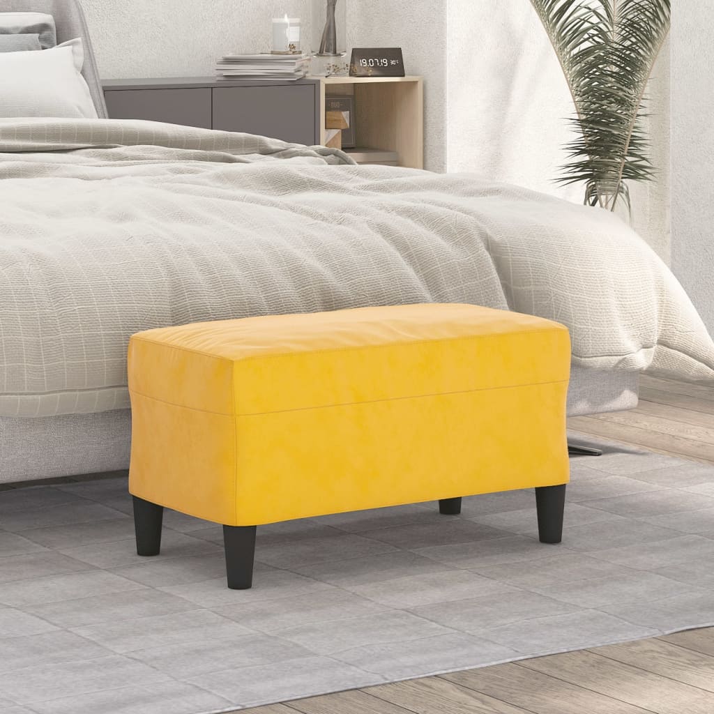 Panca Giallo 70x35x41 Cm In Velluto