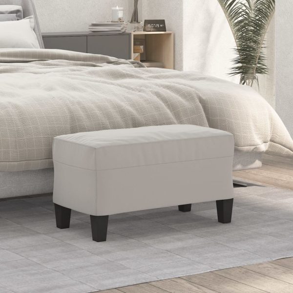 Panca Grigio Chiaro 70x35x41 Cm In Microfibra
