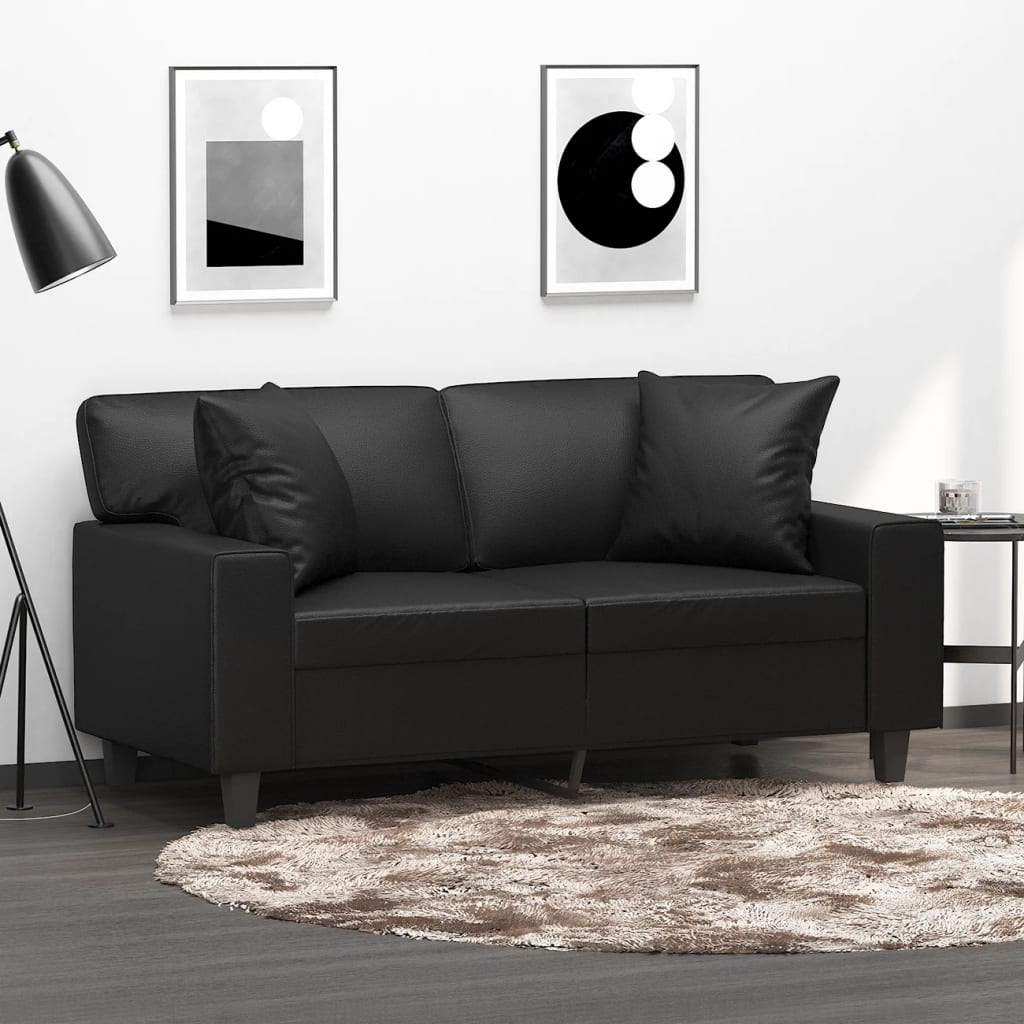 Cuscini Decorativi 2pz Nero 40x40 Cm In Similpelle