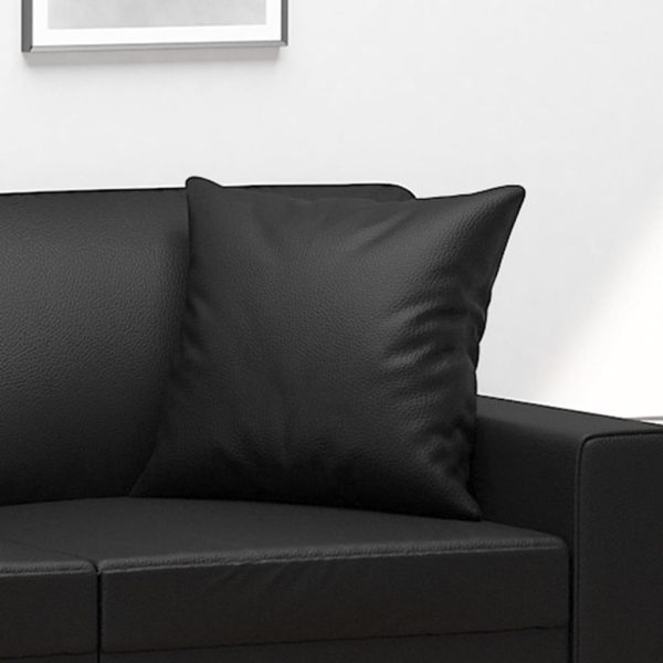 Cuscini Decorativi 2pz Nero 40x40 Cm In Similpelle - Image 5