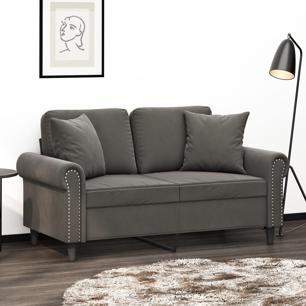 Cuscini Decorativi 2 Pz Grigio Scuro 40x40 Cm In Velluto