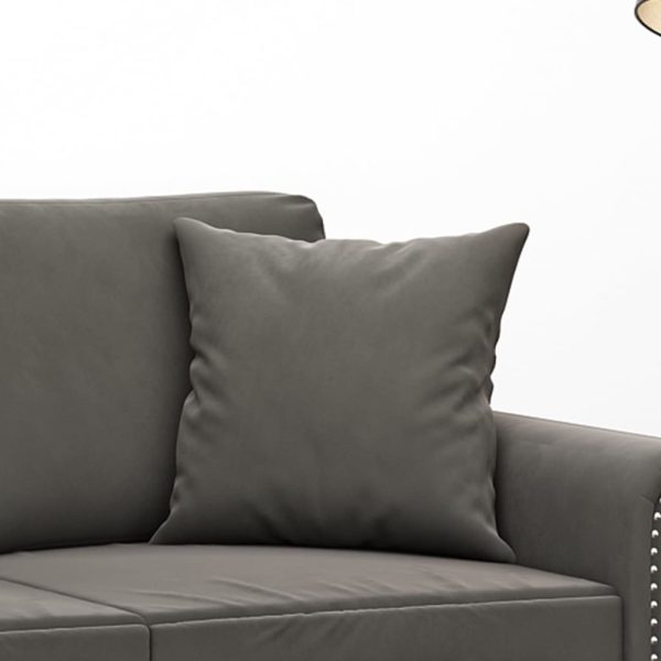 Cuscini Decorativi 2 Pz Grigio Scuro 40x40 Cm In Velluto - Image 5