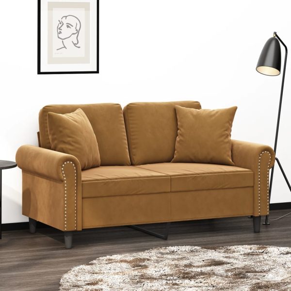 Cuscini Decorativi 2 Pz Marrone 40x40 Cm In Velluto