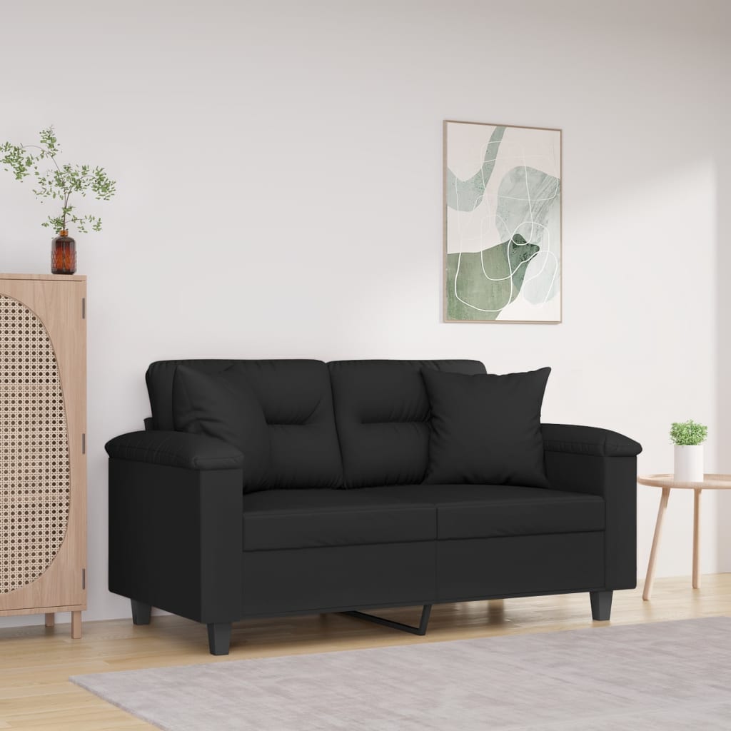 Cuscini Decorativi 2 Pz Nero 40x40 Cm In Tessuto Microfibra