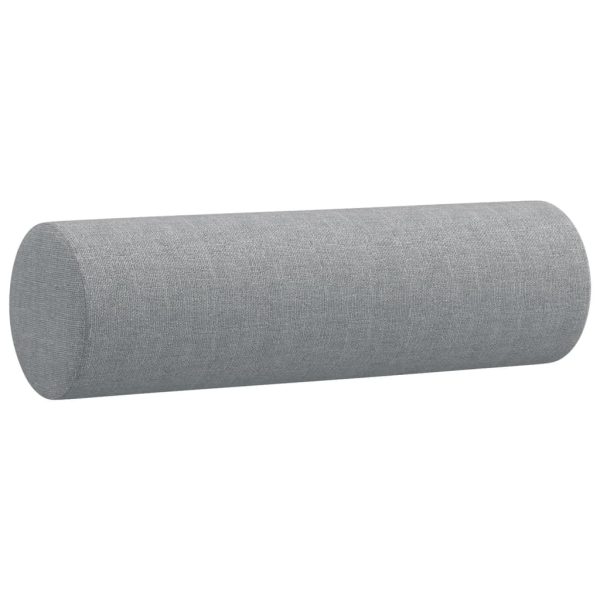 Cuscini Decorativi 2pz Grigio Chiaro Ø15x50 Cm In Tessuto - Image 3