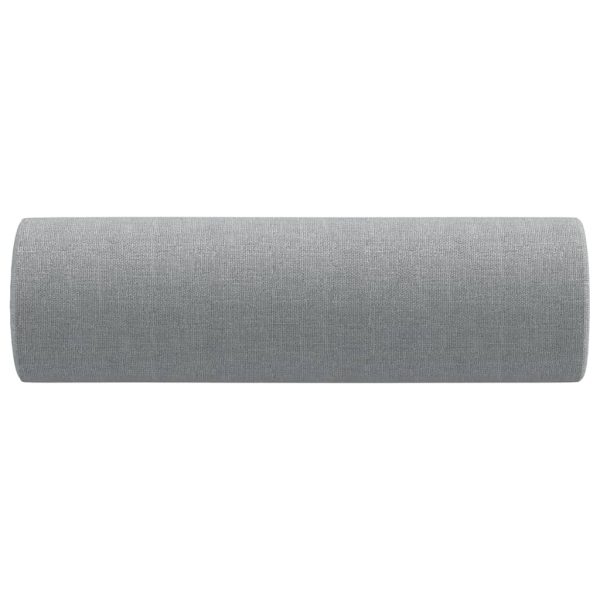 Cuscini Decorativi 2pz Grigio Chiaro Ø15x50 Cm In Tessuto - Image 4