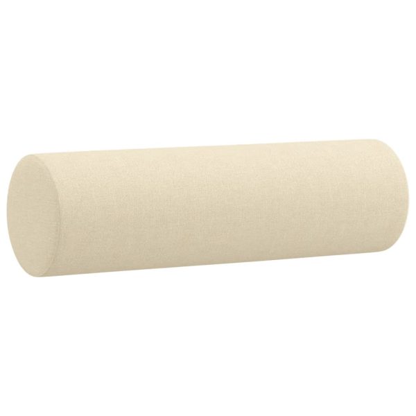 Cuscini Decorativi 2 Pz Crema Ø15x50 Cm In Tessuto - Image 3