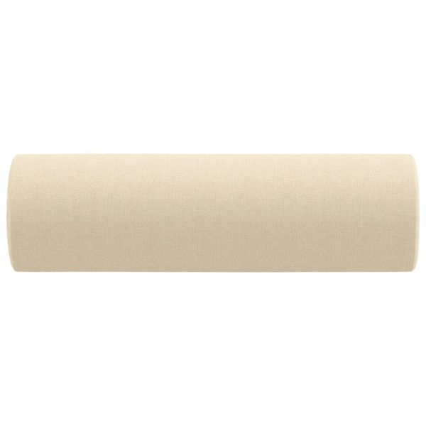 Cuscini Decorativi 2 Pz Crema Ø15x50 Cm In Tessuto - Image 4