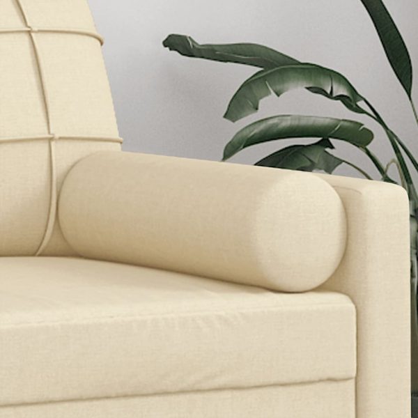 Cuscini Decorativi 2 Pz Crema Ø15x50 Cm In Tessuto - Image 5