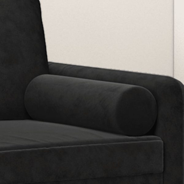 Cuscini Decorativi 2 Pz Nero Ø15x50 Cm In Velluto - Image 5