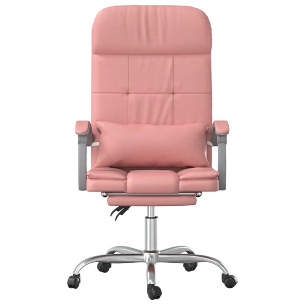 Poltrona Da Ufficio Massaggiante Reclinabile Rosa In Similpelle - Image 3