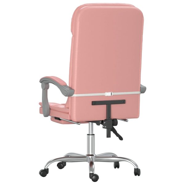 Poltrona Da Ufficio Massaggiante Reclinabile Rosa In Similpelle - Image 5