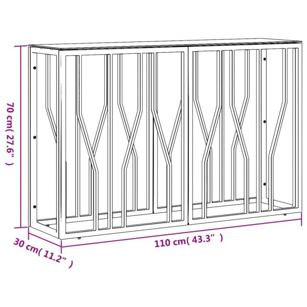 Tavolino Consolle 110x30x70 Cm In Acciaio Inox E Vetro - Image 6