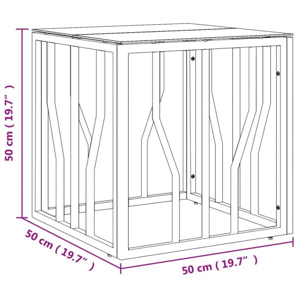 Tavolino Da Salotto Argento 50x50x50 Cm In Acciaio Inox E Vetro - Image 6