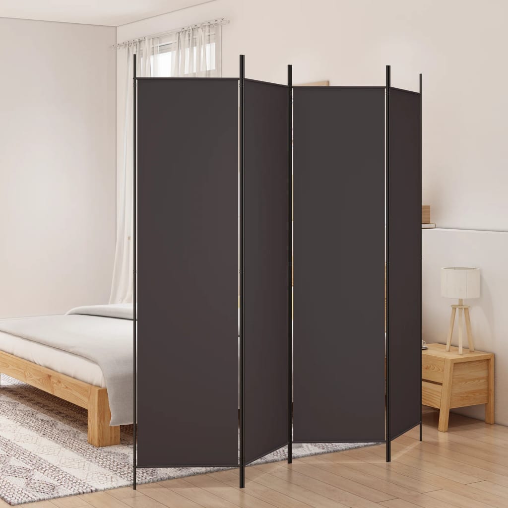Divisorio A 4 Pannelli Marrone 200x200 Cm In Tessuto