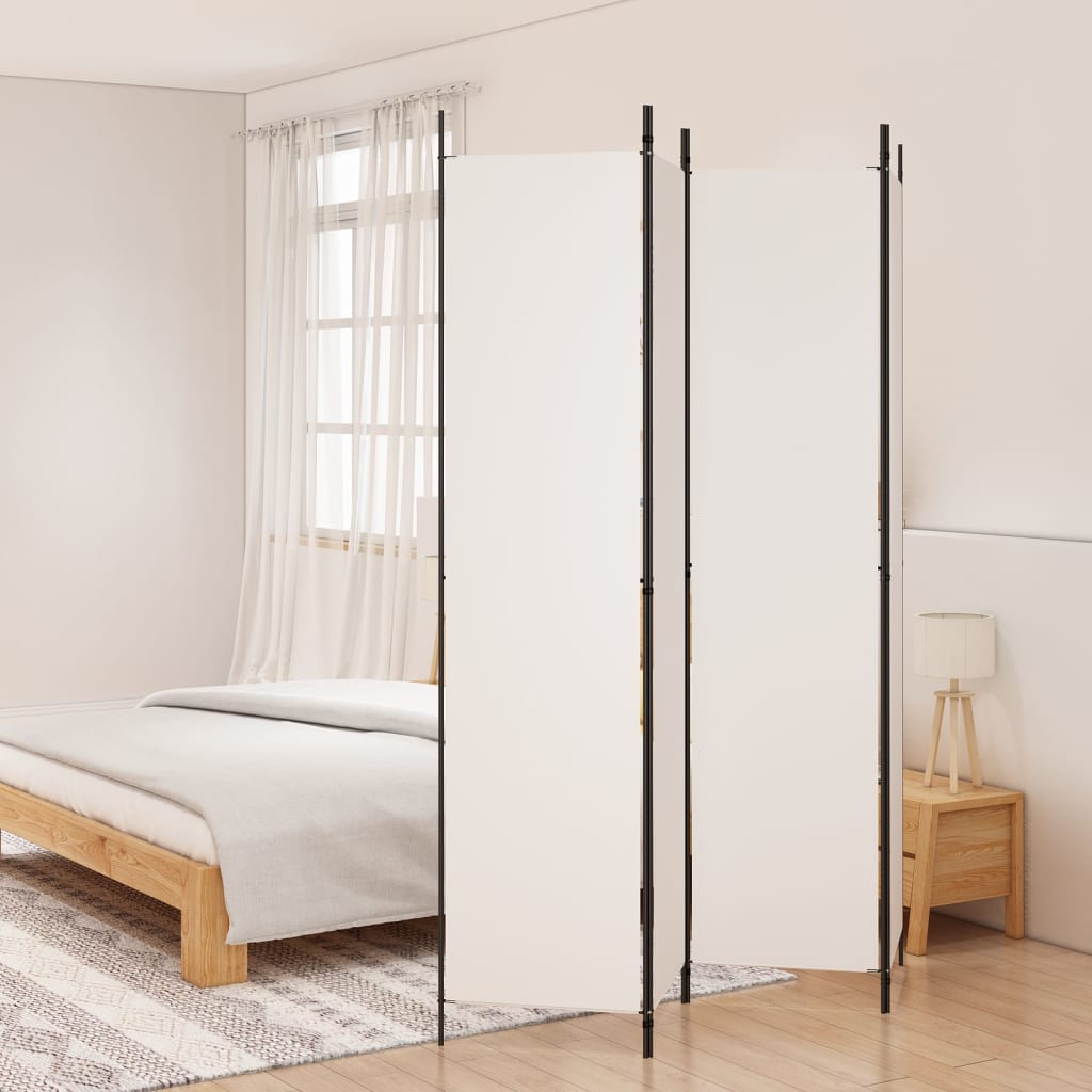 Divisorio A 4 Pannelli Bianco 200x220 Cm Tessuto
