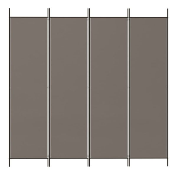 Divisorio A 4 Pannelli Antracite 200x220 Cm Tessuto - Image 3