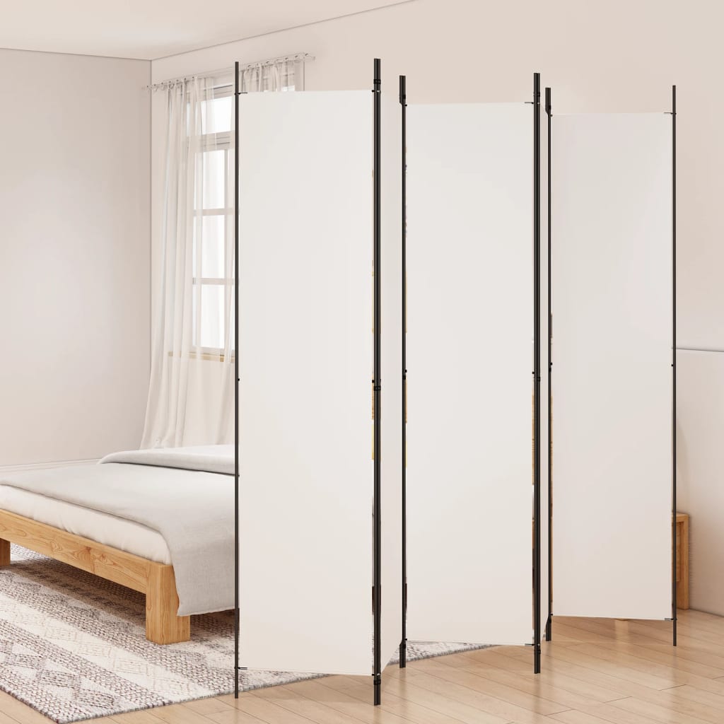 Divisorio A 5 Pannelli Bianco 250x220 Cm Tessuto