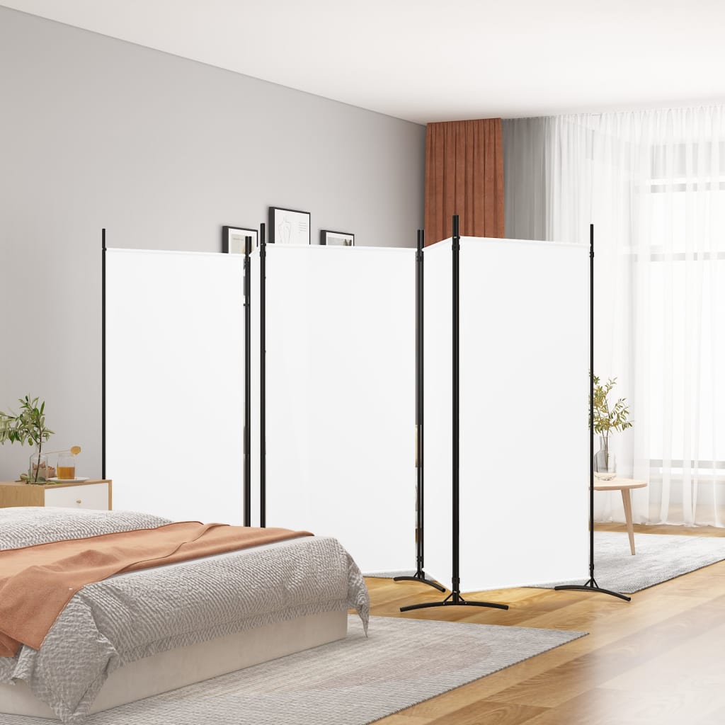 Divisorio A 5 Pannelli Bianco 433x180 Cm Tessuto