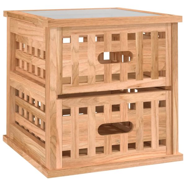 Comodini 2 Pz 34x34x34 Cm In Legno Massello Di Noce - Image 4