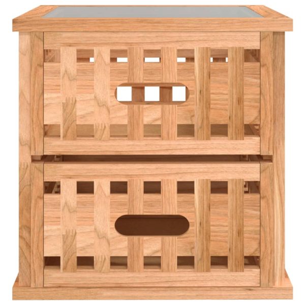 Comodini 2 Pz 34x34x34 Cm In Legno Massello Di Noce - Image 6