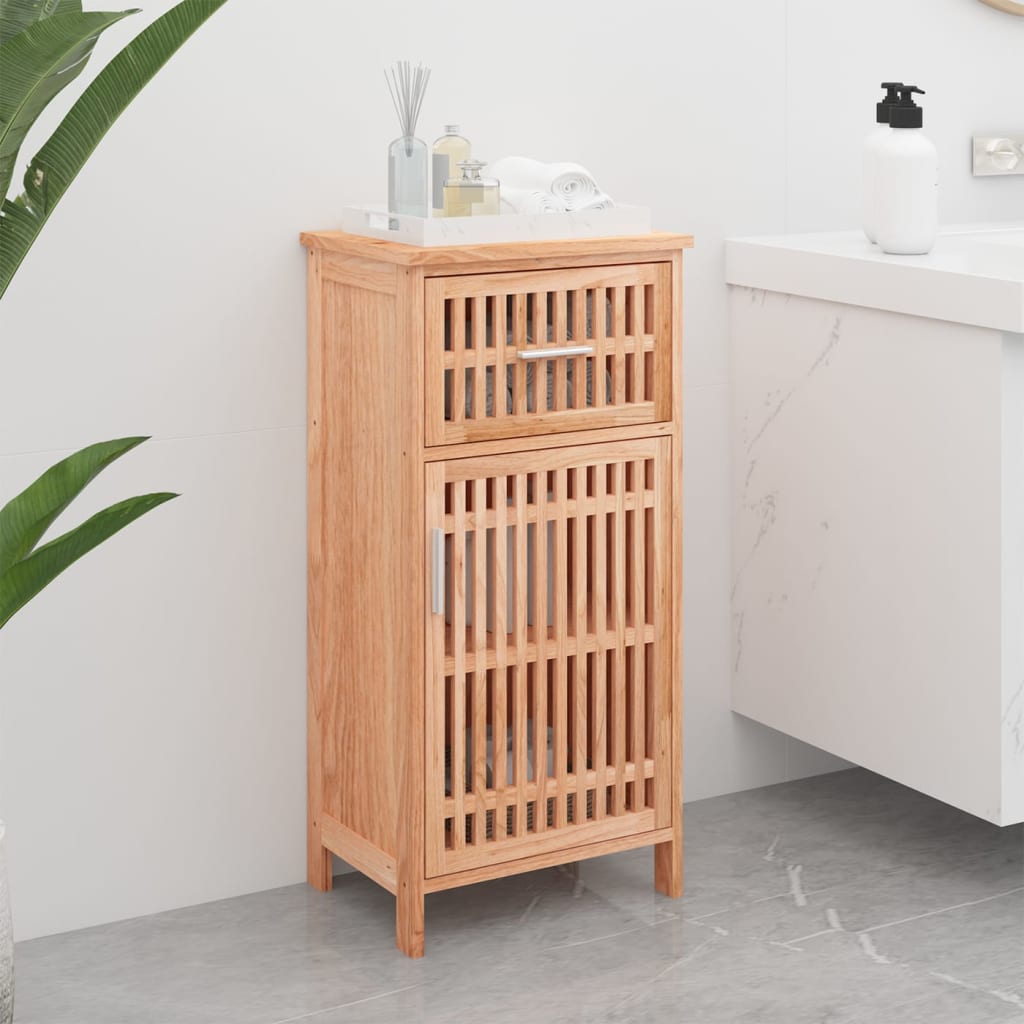 Armadietto Da Bagno 42x29x82 Cm In Legno Massello Di Noce