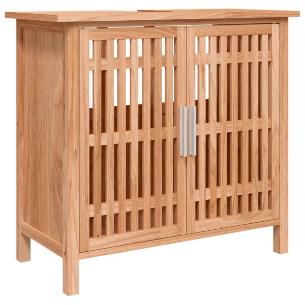 Mobile Lavabo Da Bagno 66x29x61,5cm Legno Massello Di Noce - Image 2