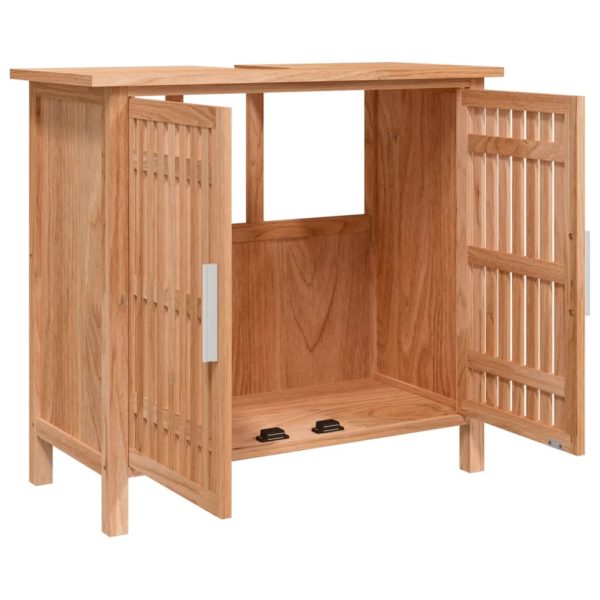 Mobile Lavabo Da Bagno 66x29x61,5cm Legno Massello Di Noce - Image 4