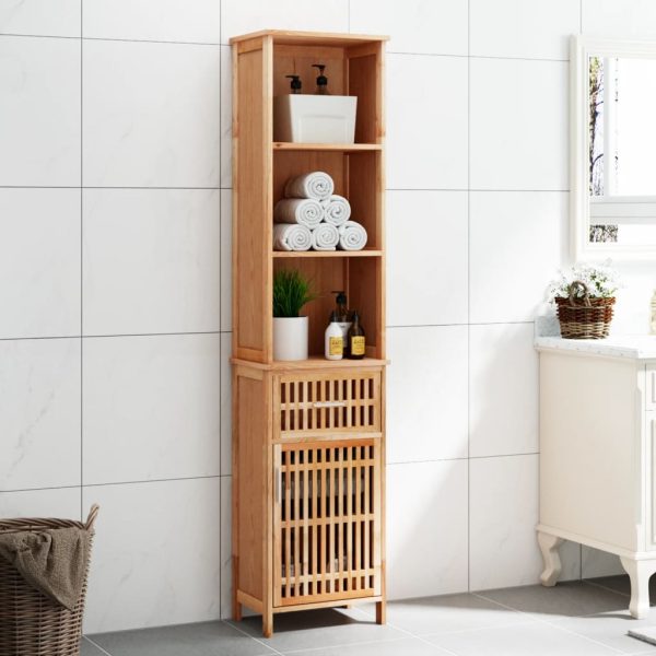 Armadietto Da Bagno 42x29x182 Cm In Legno Massello Di Noce