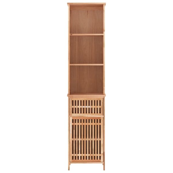 Armadietto Da Bagno 42x29x182 Cm In Legno Massello Di Noce - Image 4