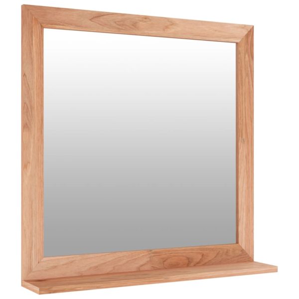 Specchio Da Parete 55x55 Cm In Legno Massello Di Noce - Image 3