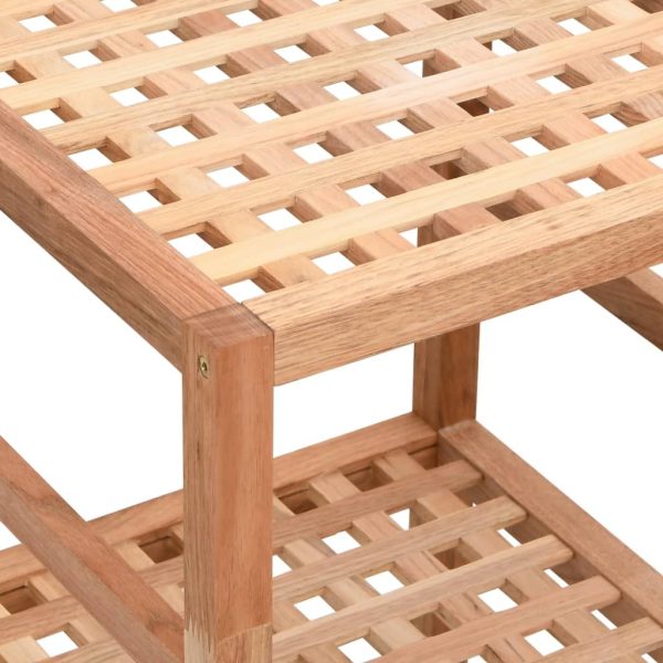 Scaffale Da Bagno 35,5x35,5x112,5 Cm In Legno Massello Di Noce - Image 5