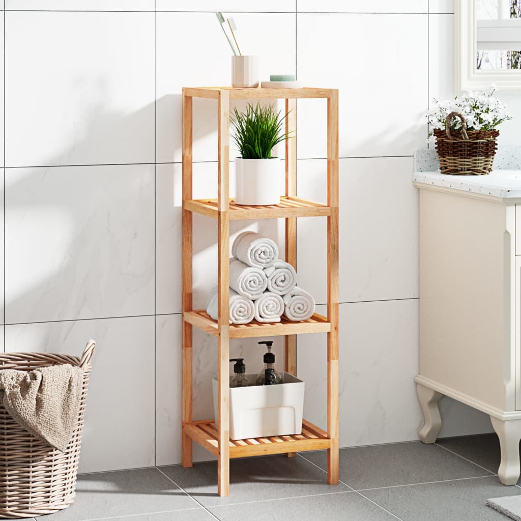 Scaffale Da Bagno 36x36x112 Cm In Legno Massello Di Noce