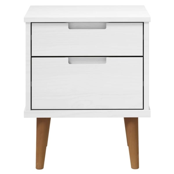 Comodino Molde Bianco 40x35x48 Cm In Legno Massello Di Pino - Image 4