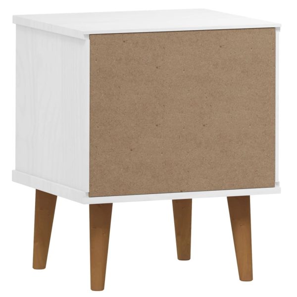 Comodino Molde Bianco 40x35x48 Cm In Legno Massello Di Pino - Image 6