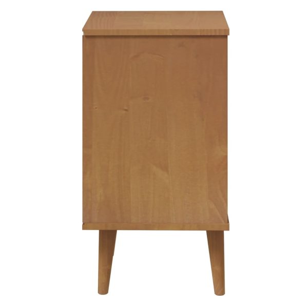 Comodino Marrone Molde 40x35x65 Cm In Legno Massello Di Pino - Image 6
