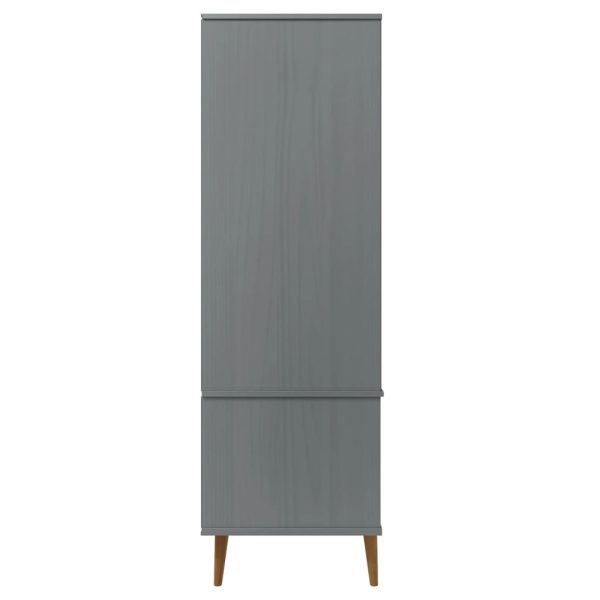 Armadio Molde Grigio 90x55x175 Cm In Legno Massello Di Pino - Image 6