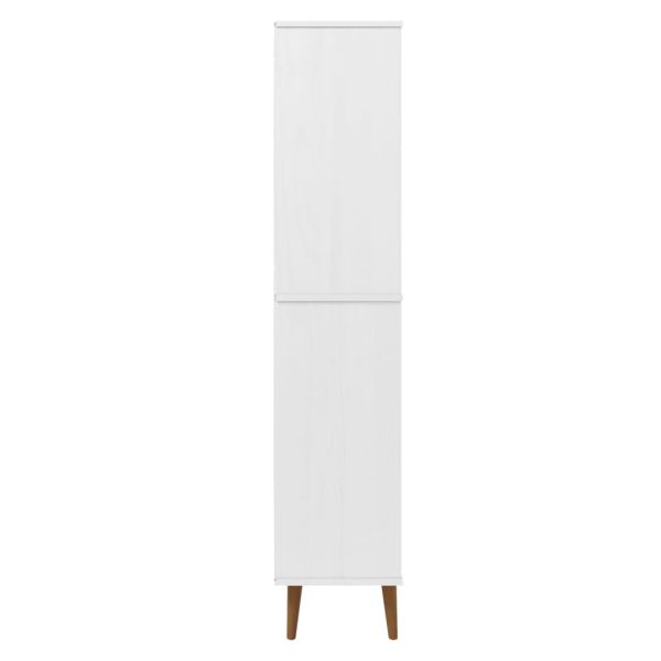 Libreria Molde Bianca 85x35x170,5 Cm In Legno Massello Di Pino - Image 6