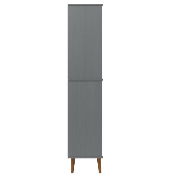 Libreria Molde Grigia 85x35x170,5 Cm In Legno Massello Di Pino - Image 6