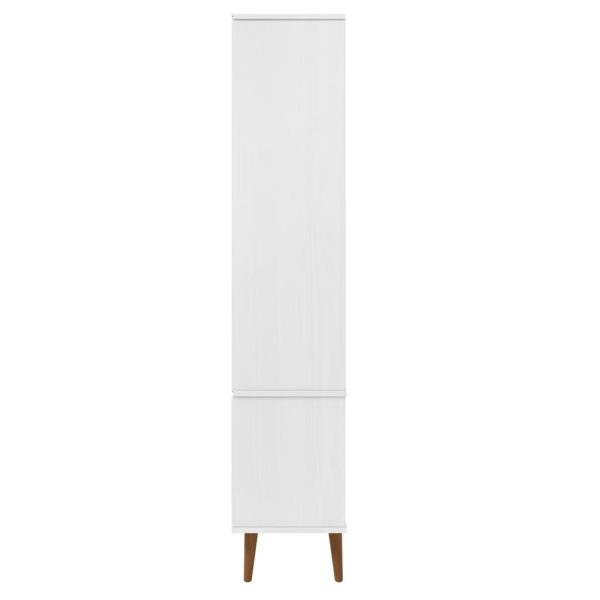 Vetrina Molde Bianca 90x35x175 Cm In Legno Massello Di Pino - Image 6