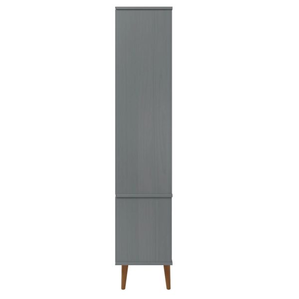 Vetrina Molde Grigia 90x35x175 Cm In Legno Massello Di Pino - Image 6