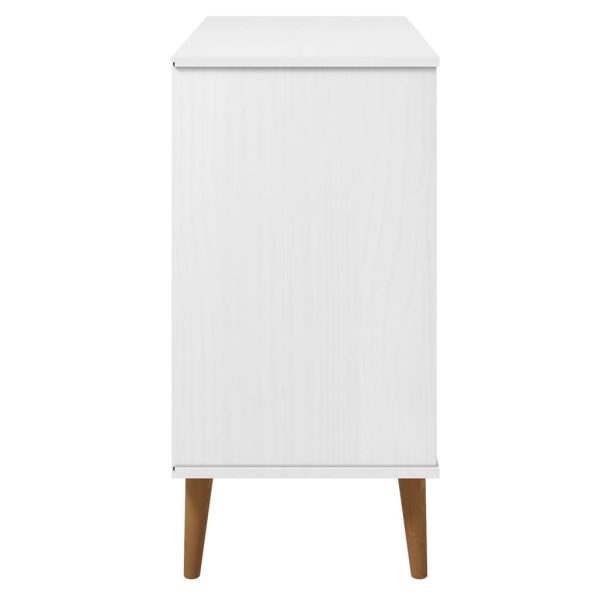 Credenza Molde Bianca 90x40x80 Cm In Legno Massello Di Pino - Image 6