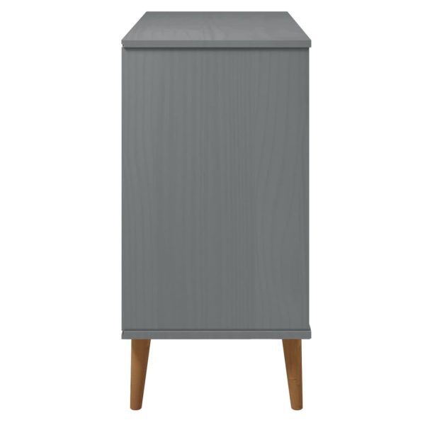Credenza Molde Grigia 90x40x80 Cm In Legno Massello Di Pino - Image 6