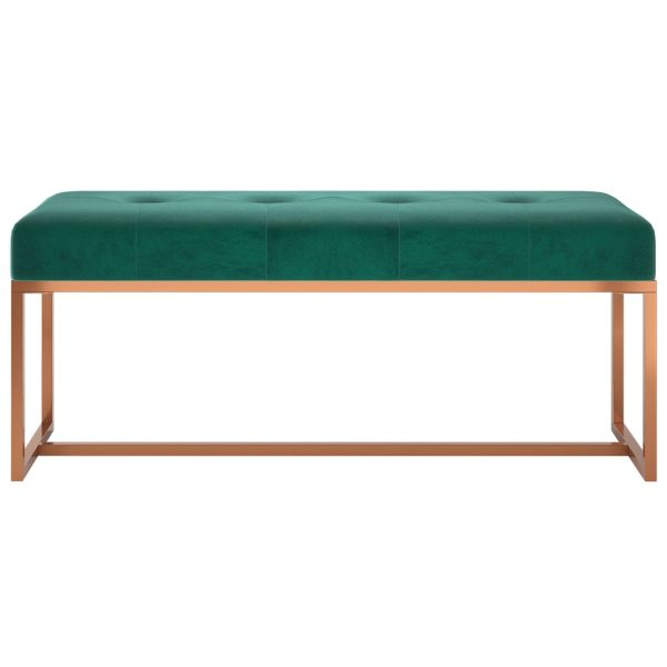 Panca Verde Scuro 110x36x45 Cm In Velluto - Image 3